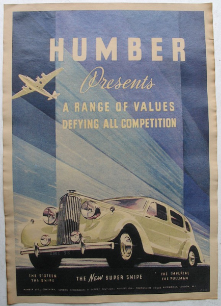 Humber Super Snipe, altes WerbeplakatHumber Super Snipe, altes Werbeplakat