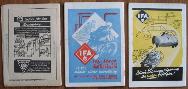 Programmheft, Rennprogramm Schleizer Dreieck, DDR 1950- 1952, 3 Hefte