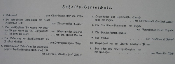 Weihe des Neubaues der Sächs. Höheren Textilfachschule Reichenbach, 1927