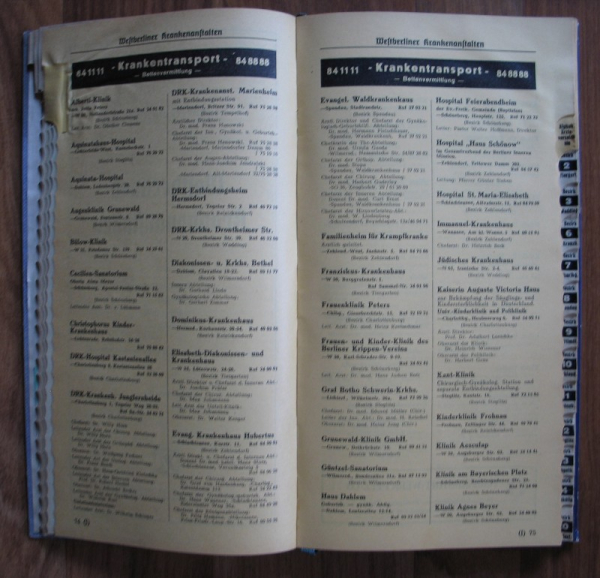 Der Arzt, Wegweiser durch das Berliner Gesundheitswesen, 50-er Jahre, Berlin