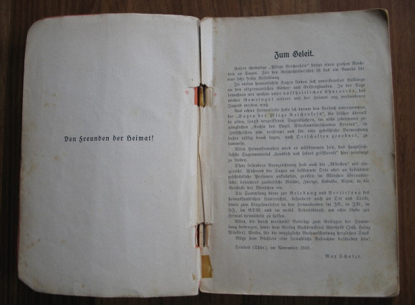 Sagen der Pflege Reichenfels und nahe liegender Orte, Weida 1938, Max Schulze