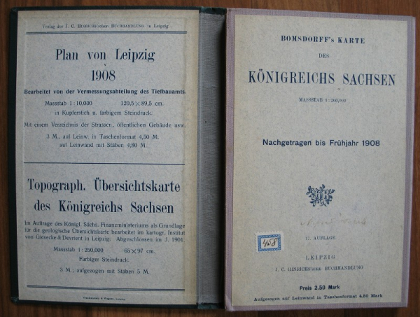 Bomsdorff's Karte vom Königreich Sachsen, 1908
