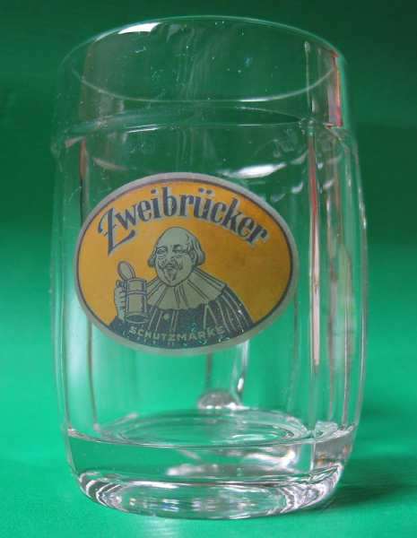 Bierglas, Bierkrug, Zweibrücker Schutzmarke, Brauerei Zweibrücken