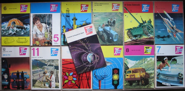 Jugend und Technik, 13 Hefte, DDR 1964, Test Barkas B1000, Jawa 354, Simson Schwalbe KR 51, Skoda MB 1000, CZ 250, Trabant 601