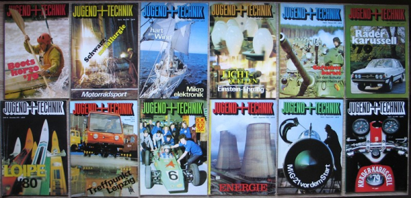 Jugend und Technik, 12 Hefte, DDR 1979, Lada 2121 Niwa, Polonez, MZ TS 250/1, MIG-21