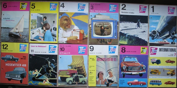 Jugend und Technik, 12 Hefte, DDR 1965, Saparoshez, Tatran 125, Wartburg Coupe, Robur