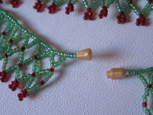 Kette mit Glasperlen und Schraubverschluss, Glasperlenkette, Collier