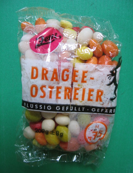 Dragee- Ostereier, DDR, VEB Zetti Zeitz, Schokoladen- und Zuckerwaren