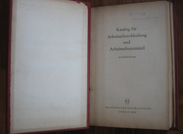Katalog für Arbeitsschutzkleidung und Arbeitsmaterial, DDR 1959