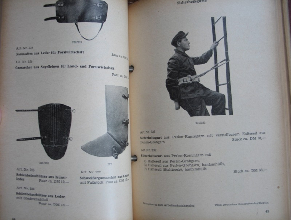 Katalog für Arbeitsschutzkleidung und Arbeitsmaterial, DDR 1959