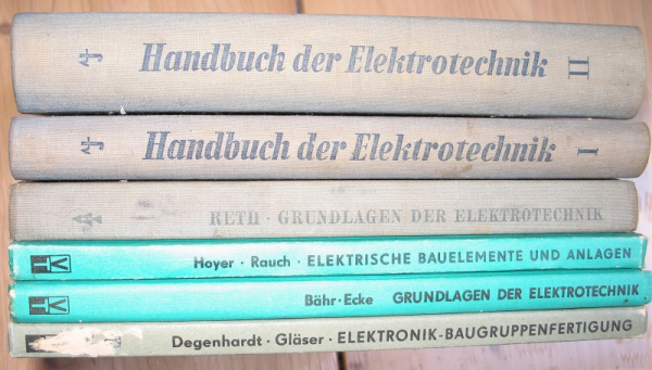 Elektrotechnik, Elektronik, Grundlagen, Bauelemente, 6 Bücher DDR, nr1