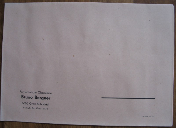 POS Bruno Bergner Greiz- Aubachtal, Briefumschlag DDR um 1980