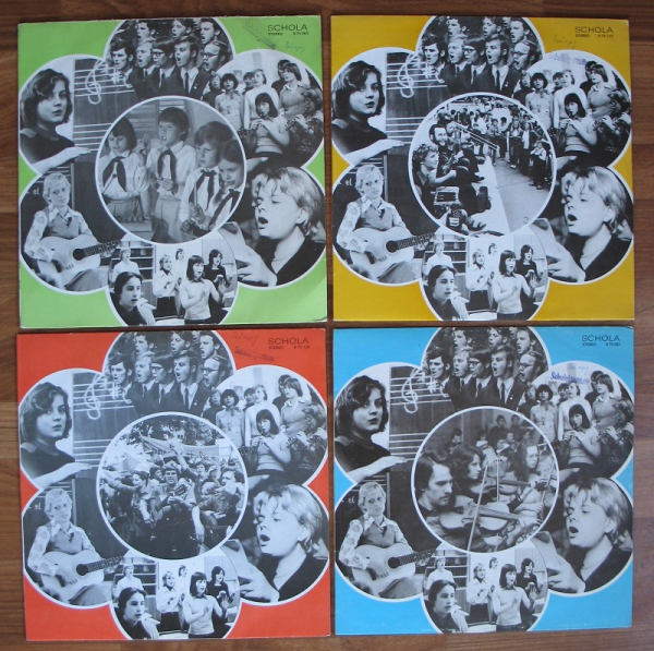 Lieder, Liedbegleitungen, Volkslieder, 4 Schallplatten Schola, DDR, nr453