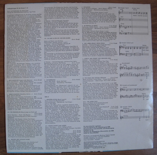 Lieder, Liedbegleitungen, Volkslieder, 4 Schallplatten Schola, DDR, nr453