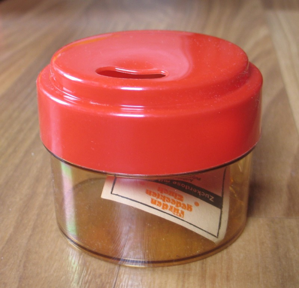 Zuckerdose mit Zange, Plastik, DDR- Design, unbenutzt