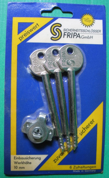 Einbausicherung FRIPA, Sicherheitsschloss, unbenutzt