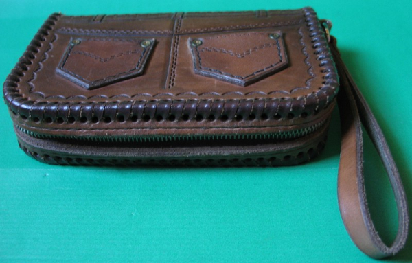 Handgelenktasche DDR, Leder, um 1970