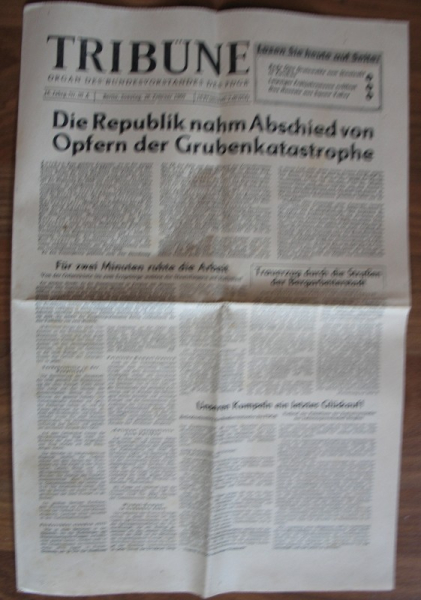 Freie Presse, Tribüne, Grubenunglück Zwickau, Zeitungen 1960