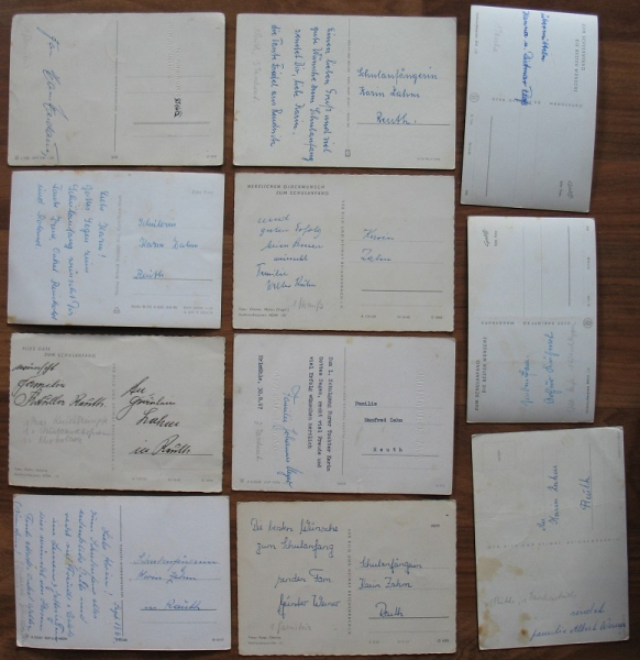 11 Glückwünschkarten, Schulbeginn, Schulanfang, DDR 60-er Jahre, #434