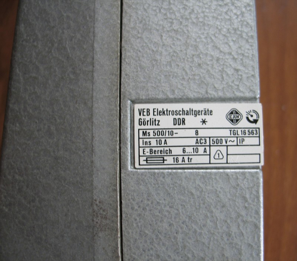 Motorschutzschalter, Schalter, Aluguss, DDR, 6 bis 10 Ampere, unbenutzt, #18