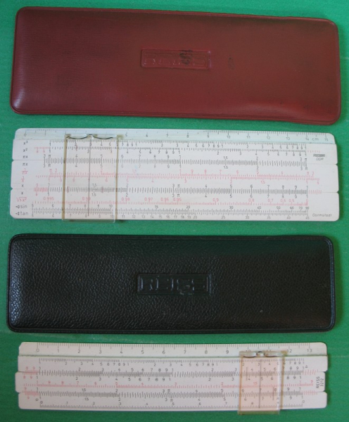 Rechenschieber, Rechenstab, A.W. Faber Castell, 1/87/387, Reiss 3212, Darmstadt, 3 Stück
