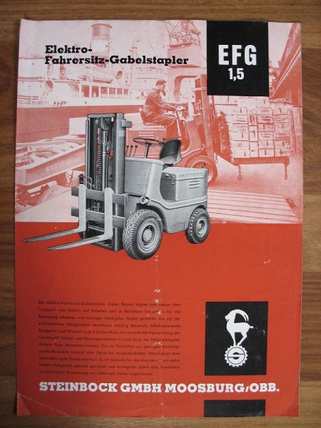 Prospekt Gabelstapler Steinbock EFG 1,5, Moosburg, um 1960