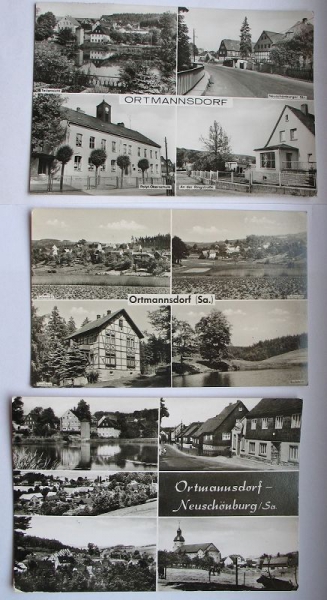 Ortmannsdorf- Neuschönburg, 3 Karten 70-er Jahre, #271