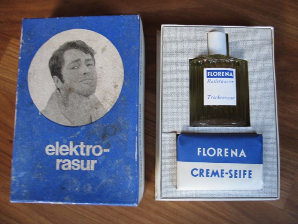 Florena Geschenkbox, Seife + Rasierwasser, Elektrorasur, Waldheim, DDR