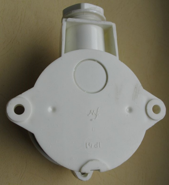 Wechselschalter, Kippschalter, hell, rund, Aufputz, Lichtschalter DDR, unbenutzt, #308