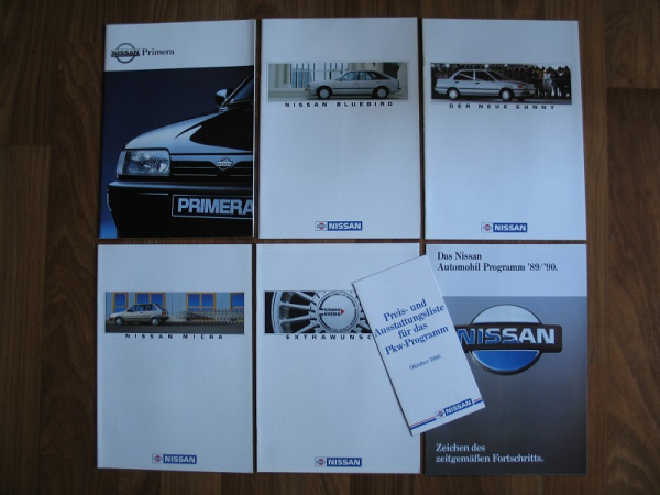 6 Prospekte Nissan, Sunny, Primera, Micra, Bluebird, 1986- 1990, #319