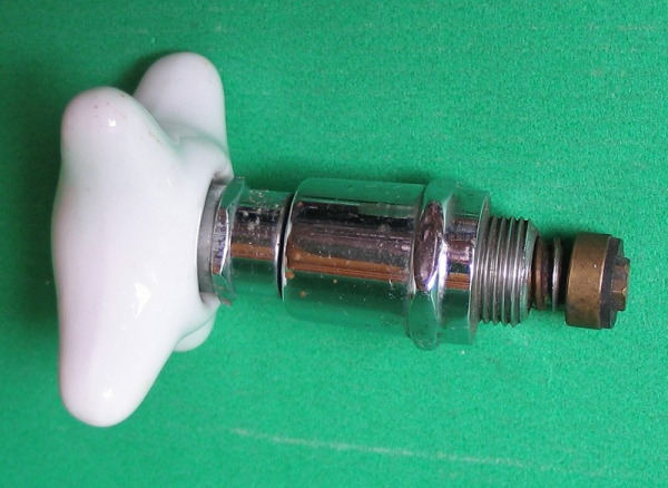 Einsatz für Wasserhahn, Messing verchromt, mit Handrad aus Keramik, #25