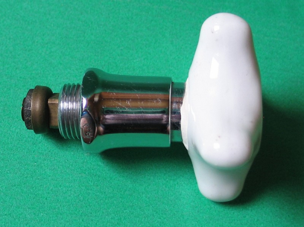 Einsatz für Wasserhahn, Messing verchromt, mit Handrad aus Keramik, #27