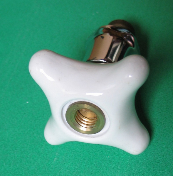 Einsatz für Wasserhahn, Messing verchromt, mit Handrad aus Keramik, #27