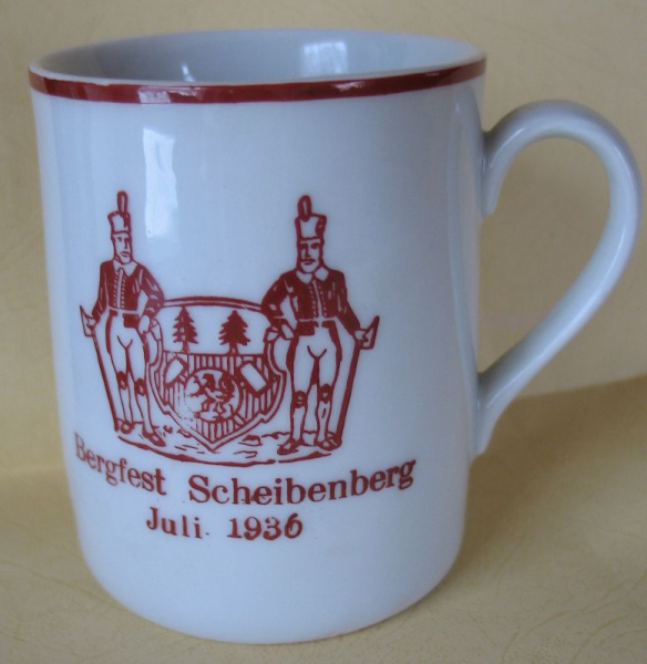 Bergfest Scheibenberg 1936, Andenkentasse, Paul Risch Reudnitz
