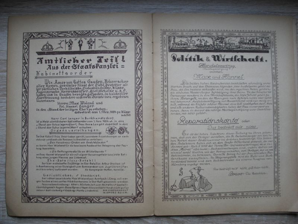 Hochzeitszeitung Robert Max Wieland, Johanna Langer, Burkhardtsdorf 1924