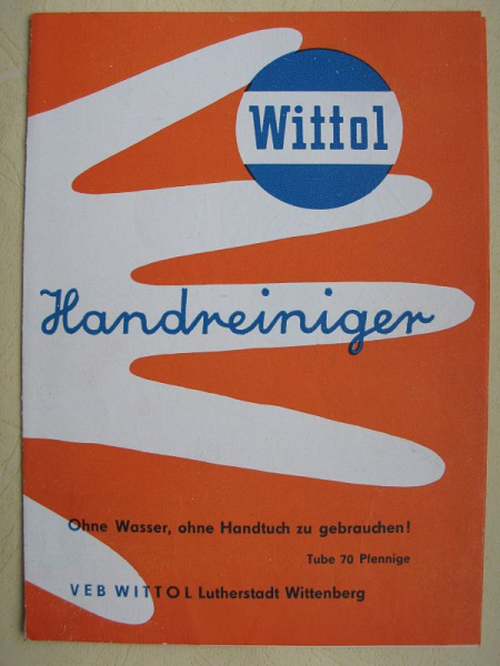 WITTOL Handreiniger, VEB Wittenberg, Prospekt DDR um 1960