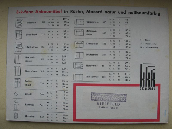 kkk, 3 K Möbel, Karl Kübel Kahl, Prospekt Möbel Teubert Bielefeld, #1