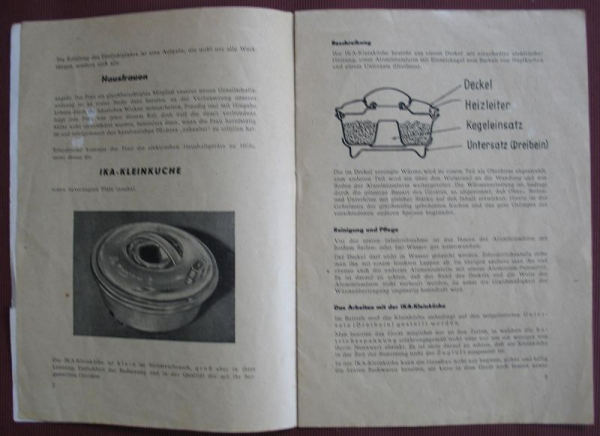 IKA EWS Kleinküche, Prospekt VEB Elektrowärme Sörnewitz, DDR 1954
