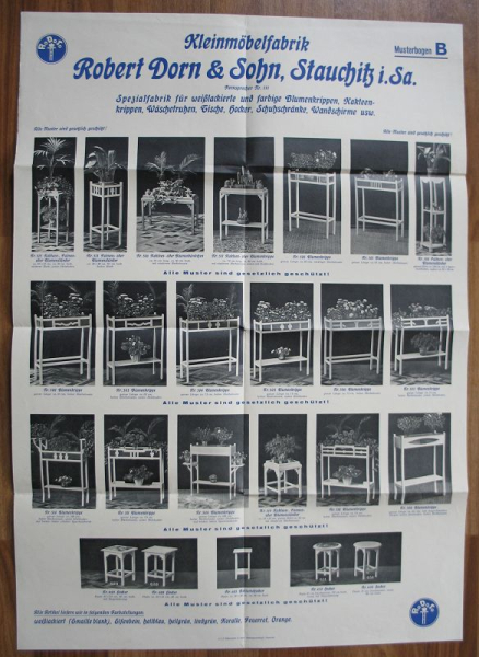 Robert Dorn & Sohn Stauchitz, Kleinmöbelfabrik, Plakat um 1930