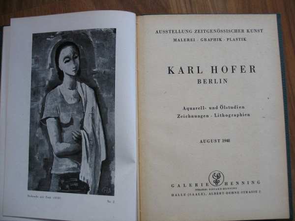 Karl Hofer Berlin, 1948, 1949, Malerei, Graphik, Plastik