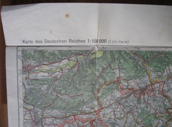 Landkarte Rudolstadt, Hof, Plauen, Großblatt 112, um 1930