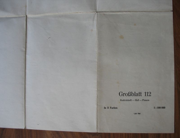 Landkarte Rudolstadt, Hof, Plauen, Großblatt 112, um 1930