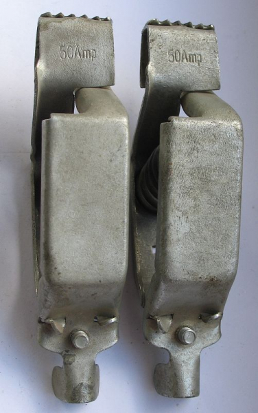 Batterieklemmen, Federklemmen für Ladegerät etc., DDR, unbenutzt, #1
