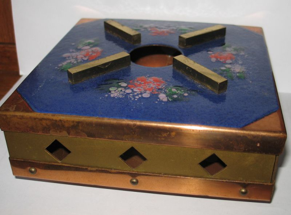 Stövchen, Kaffeewärmer aus DDR- Zeiten, Kupfer emailliert #6