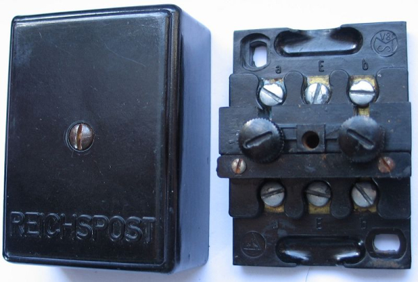 Reichspost, Telefondose, Verteilerdose Bakelit, um 1940, #13