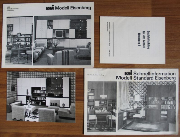 Prospekte + Foto VMI Modell Eisenberg, VEB Möbelkombinat Eisenberg Werk Gera, DDR 1975