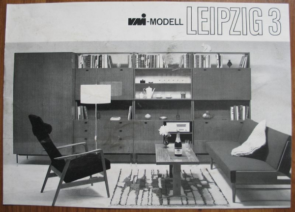 Prospekt VMI Modell Leipzig 3, VEB Möbelkombinat Eisenberg Werk Gera, DDR 1970
