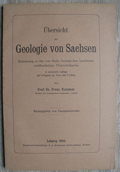 Übersicht der Geologie von Sachsen, Franz Kossmat, 1925