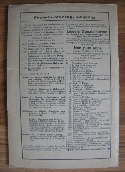 Neuester kleiner Stadtplan von Leipzig, Frawin- Verlag, um 1930