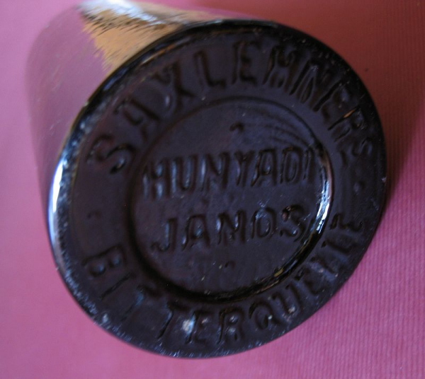 Hunyadi Janos, Saxlehners Bitterquelle, Glasflasche um 1900